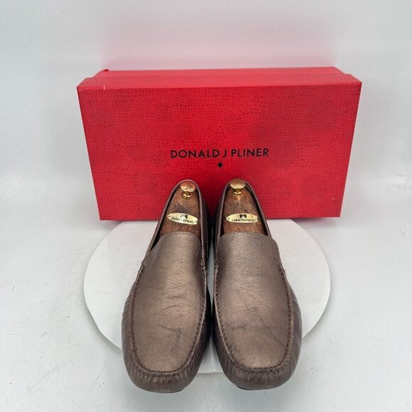 DONALD J PLINER Other - Donald J Pliner Vieto Men Size 11M Gold leather Slip On Loafer Casual Shoes